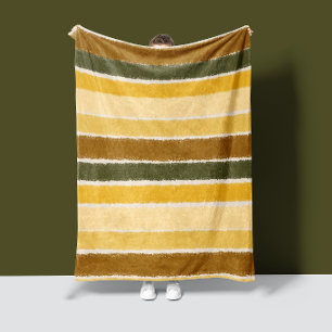 BrushLine-Stripes   Warm Earthy Fleece Blanket
