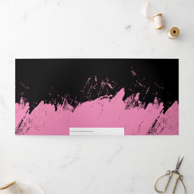 Brushstroke 4 Tri-Fold holiday card (Outside)