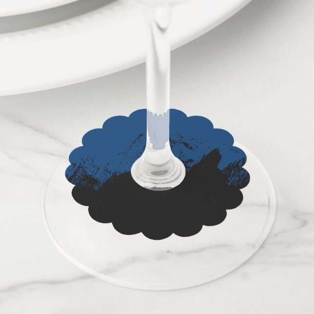 Brushstroke 8 wine glass tag (Close Up)