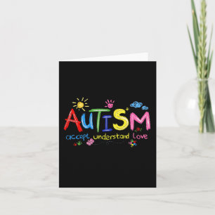 Brushstroke Autism Awareness Accept Understand Lov Card