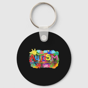 Brushstroke Autism Awareness Accept Understand Lov Key Ring