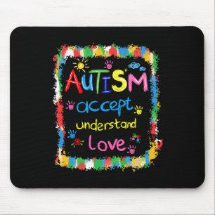 Brushstroke Autism Awareness Accept Understand Lov Mouse Mat