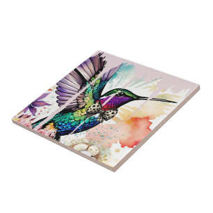 Brushstroke Bird Art Tile