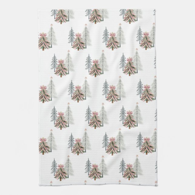 Brushstroke Christmas Tree Kitchen Towels (Vertical)