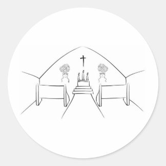 Brushstroke Church Aisle Classic Round Sticker