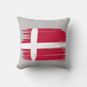 Brushstroke Denmark Flag Cushion