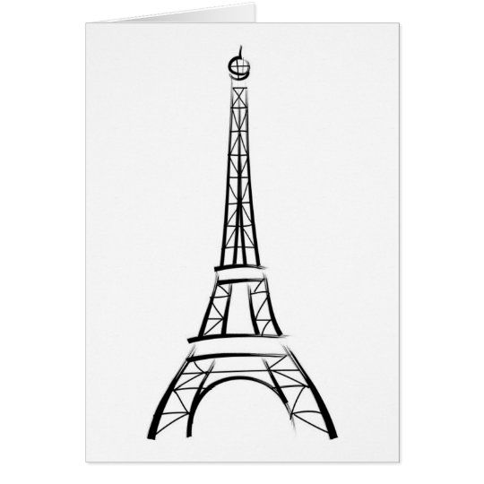 Brushstroke Eiffel Tower Card
