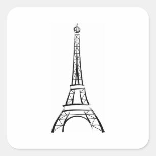 Brushstroke Eiffel Tower Square Sticker