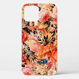 Brushstroke flower pattern iPhone 12 case