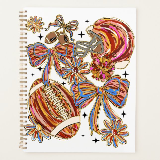 Brushstroke Football Coquette Planner (Front)