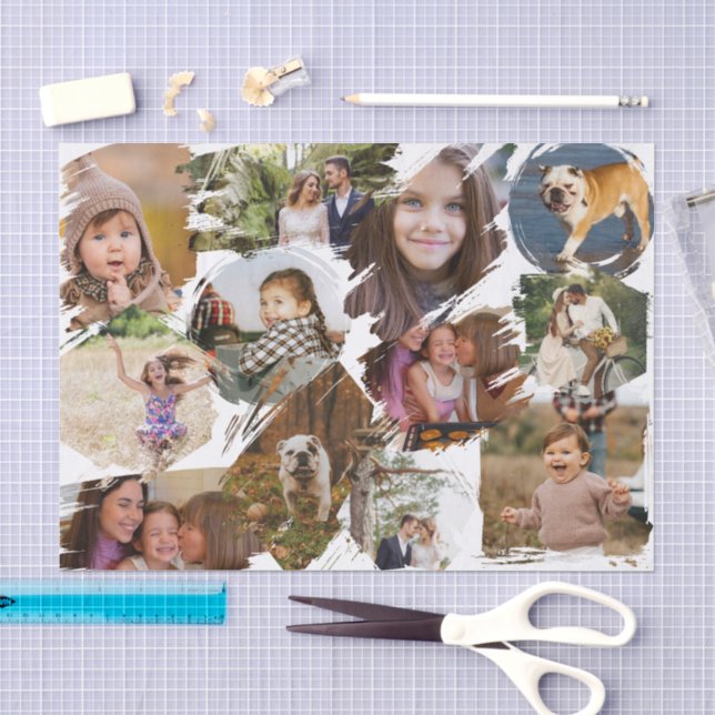 Brushstroke Frames Photo Collage 12 Pics Tissue Paper (Craft)