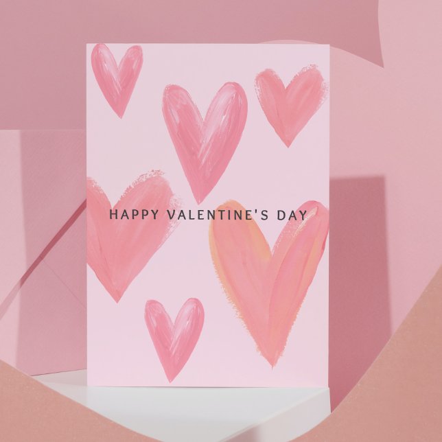 Brushstroke Hearts Valentine's Postcard (Creator Uploaded)