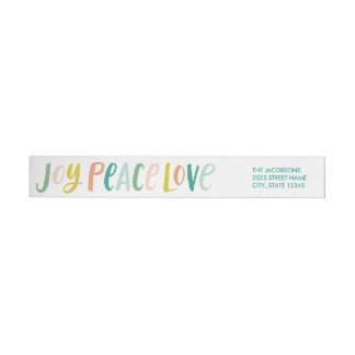 Brushstroke Joy Peace Love Wraparound Labels