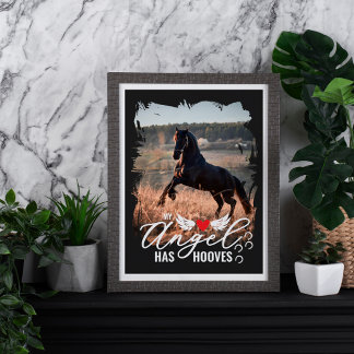 Brushstroke Photo Angel Has Hooves Horse Memorial Poster