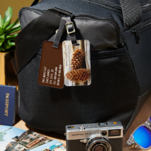Brushstroke Pine Cones Digital Art Custom Luggage Tag