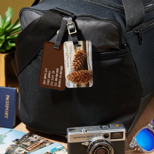 Brushstroke Pine Cones Digital Art Custom Luggage Tag (Front & Back)