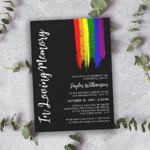 Brushstroke Pride Flag LGBTQ Life Celebration Invitation