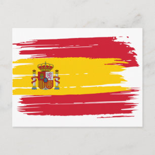 Brushstroke Spain Flag Postcard