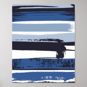 Brushstroke Stripes Abstraction Poster