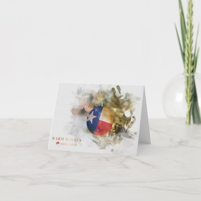 Brushstroke Texas Flag Christmas Ornament Art Holi Holiday Card (Front)