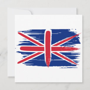 Brushstroke UK Union Jack Flag Flat Greeting Card