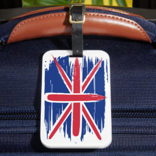Brushstroke UK Union Jack Flag Luggage Tag
