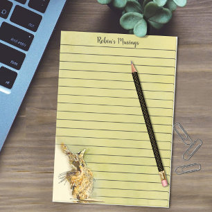 Brushstrokes Cat Profile and Whiskers Lined Post-it Notes