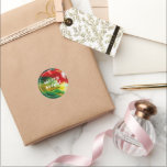 Brushstrokes Festive Abstract Christmas Background Classic Round Sticker<br><div class="desc">This Christmas greeting card features a festive abstract brushstroke background in classic colours of red,  green,  gold,  and white,  with customisable text in black and white accents.</div>