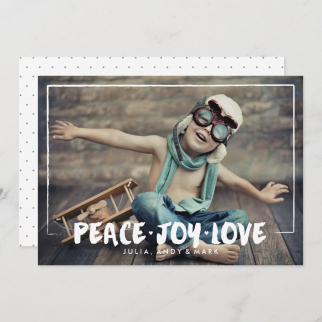 Brushstrokes of Love Holiday Photo Card (Front/Back)