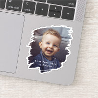 Brushstrokes & Simple White Text Cute Photo Vinyl