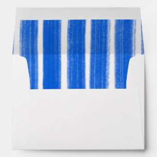 Brushstrokes Stripes Blue Custom Bar Bat Mitzvah Envelope