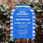 Brushstrokes Stripes Custom Bar Bat Mitzvah Arched Invitation<br><div class="desc">Perfect card to announce a bat mitzvah, bar mitzvah or other Jewish celebration! Hand made abstract art with loose brushstrokes for you on the front and back side! FULLY CUSTOMIZABLE! Click on “Personalise” above to edit the text. Click "edit using design tool" to adjust the fonts, colours and placements and...</div>