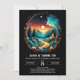 Brushwood Adventure Awaits Wonderland Birthday Invitation