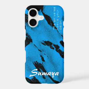 Brushy Black & Blue iPhone 11 Case Customisable