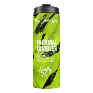 Brushy Black Green Thermal Tumbler