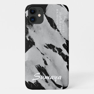 Brushy Black & Grey iPhone 11 Case | Customisable
