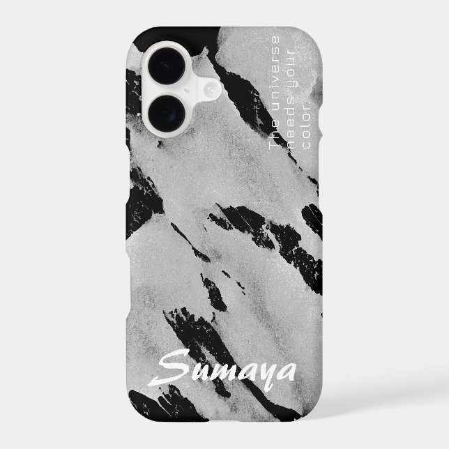 Brushy Black & Grey iPhone 11 Case | Customisable (Back)