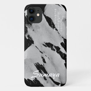 Brushy Black & Grey iPhone 11 Case   Customizable