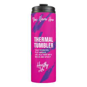 Brushy Blue Pink Thermal Tumbler