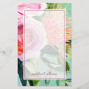Brushy Floral I Stationery