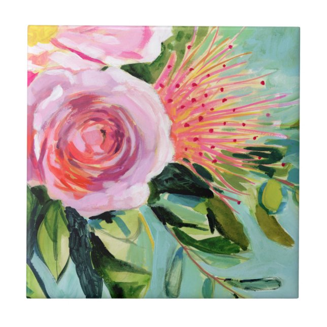 Brushy Floral I Tile (Front)