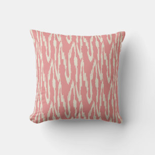 Brushy Ikat Blush & Off White Cushion