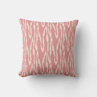 Brushy Ikat Blush & Off White Cushion