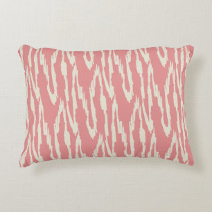 Brushy Ikat Blush & Off White Decorative Cushion