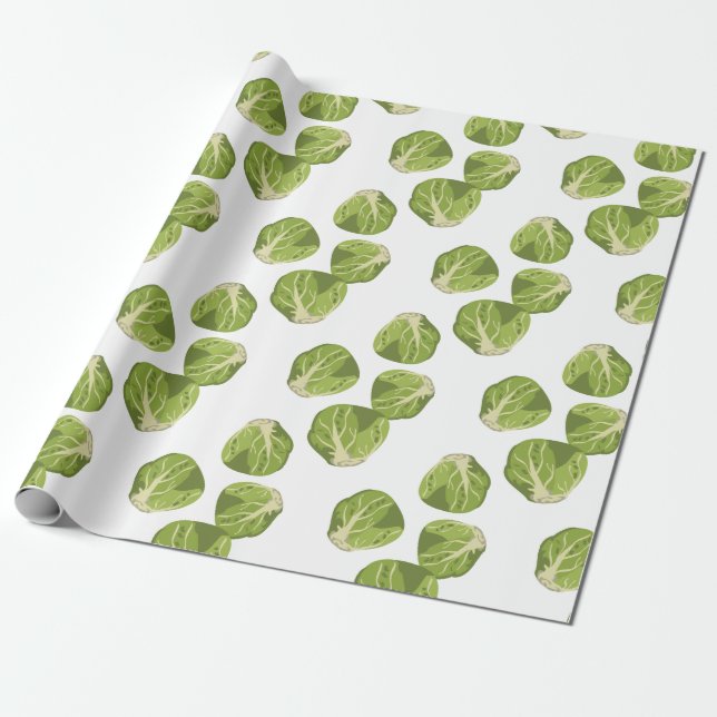 Brussel Sprouts Wrapping Paper (Unrolled)