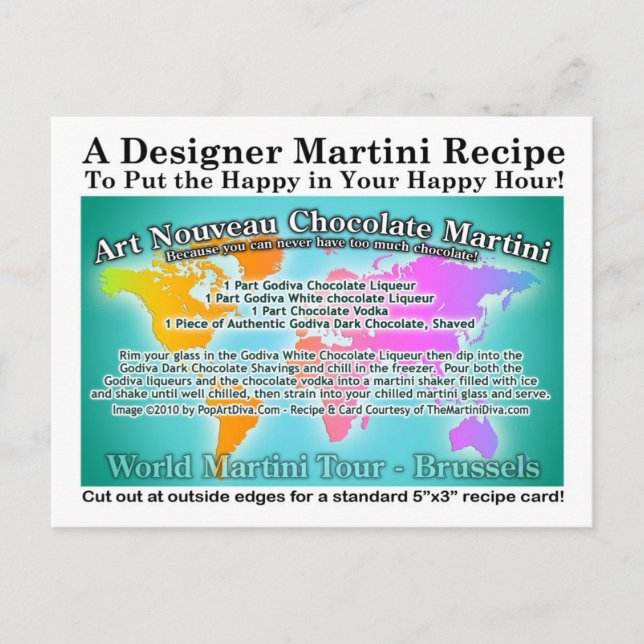 Brussels Art Nouveau Chocolate Martini Recipe Card (Front)