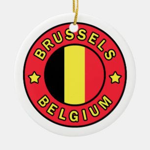 Brussels Belgium Ceramic Tree Decoration