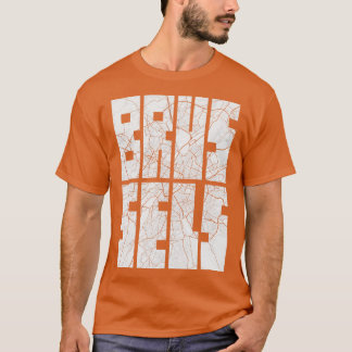Brussels Belgium City Map Typography Light T-Shirt