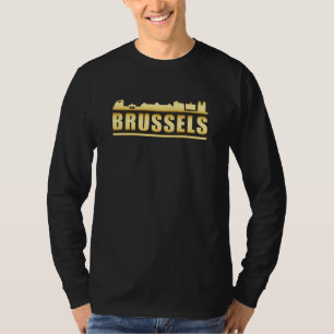 Brussels Belgium City Skyline Cityscape Funny Gift T-Shirt