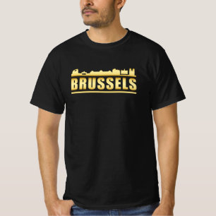 Brussels Belgium City Skyline Cityscape Funny Gift T-Shirt